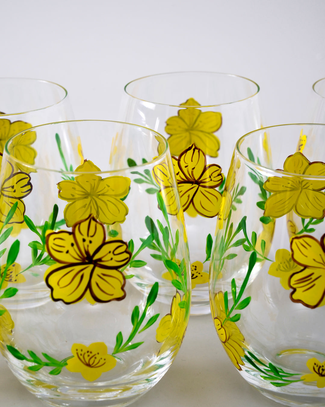Sunny Bloom Drinking Glass - Set Of 6 