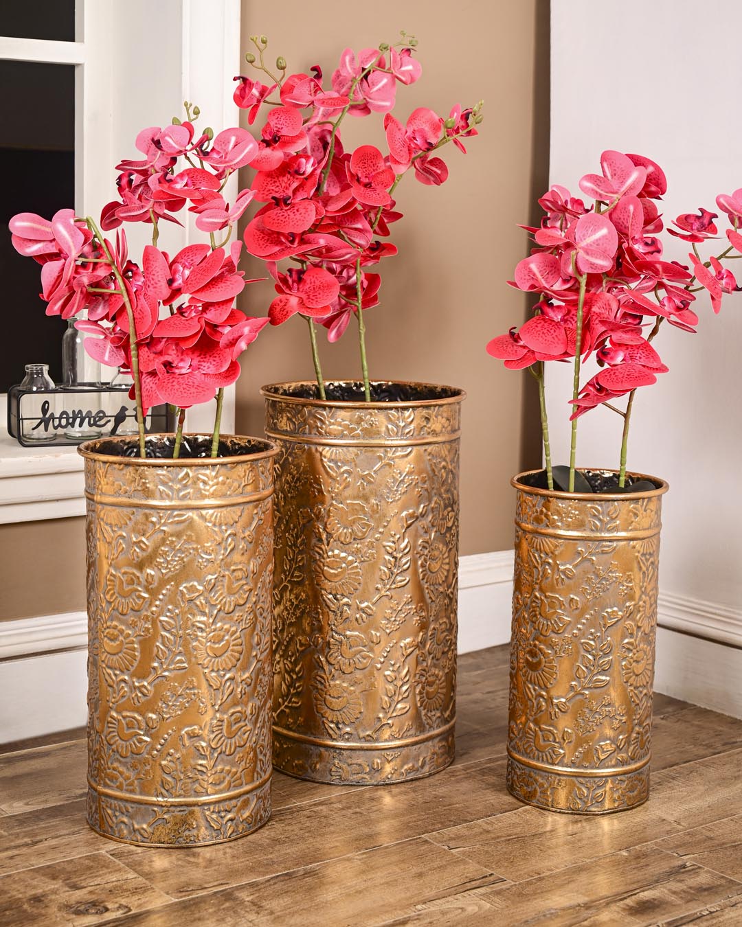 Antique Floralia Planters - Set Of 3 