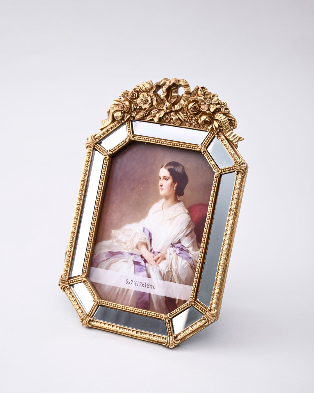 Royal Floral Mirror Edge Photo Frame 