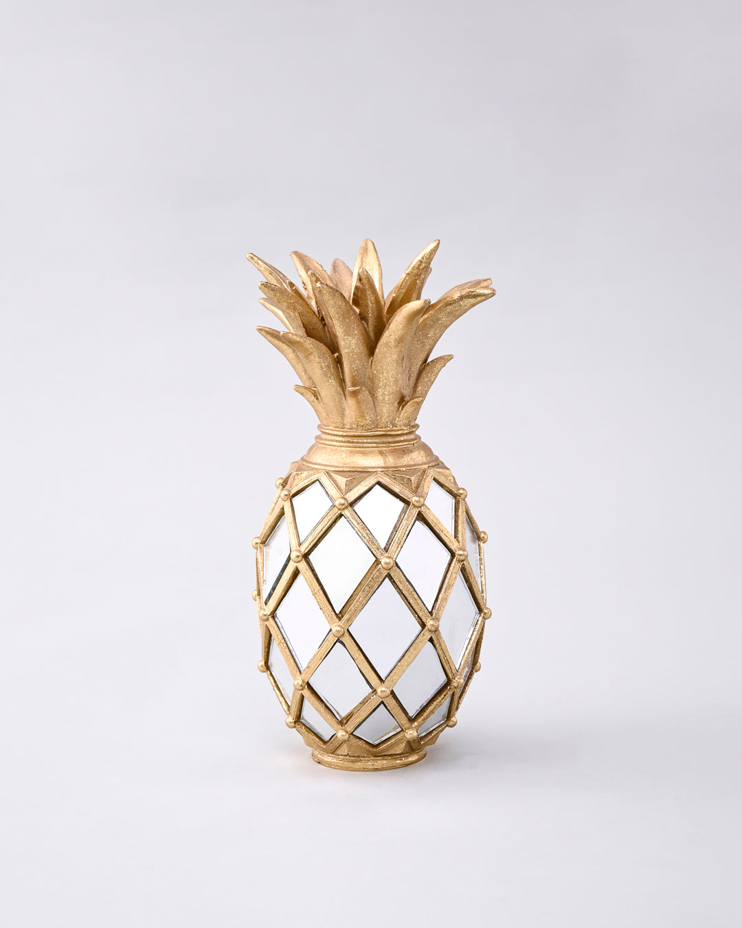 Golden Pineapple Mirror Table Décor - Set Of 3 