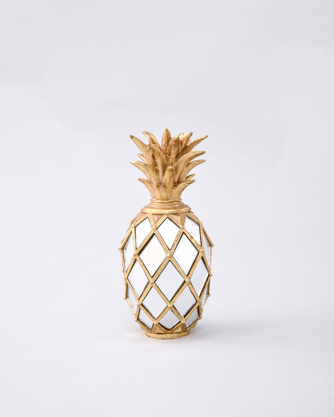 Golden Pineapple Mirror Table Décor - Set Of 3 