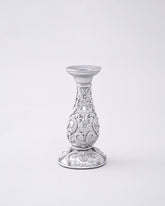 Silver Ornate Floral Candle Stand - Small 