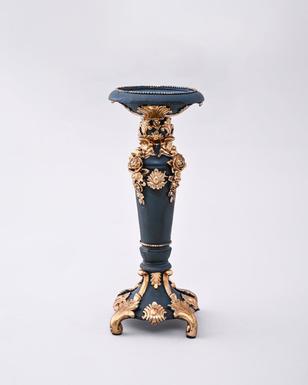 Imperial Green & Gold Floral Candle Stand 