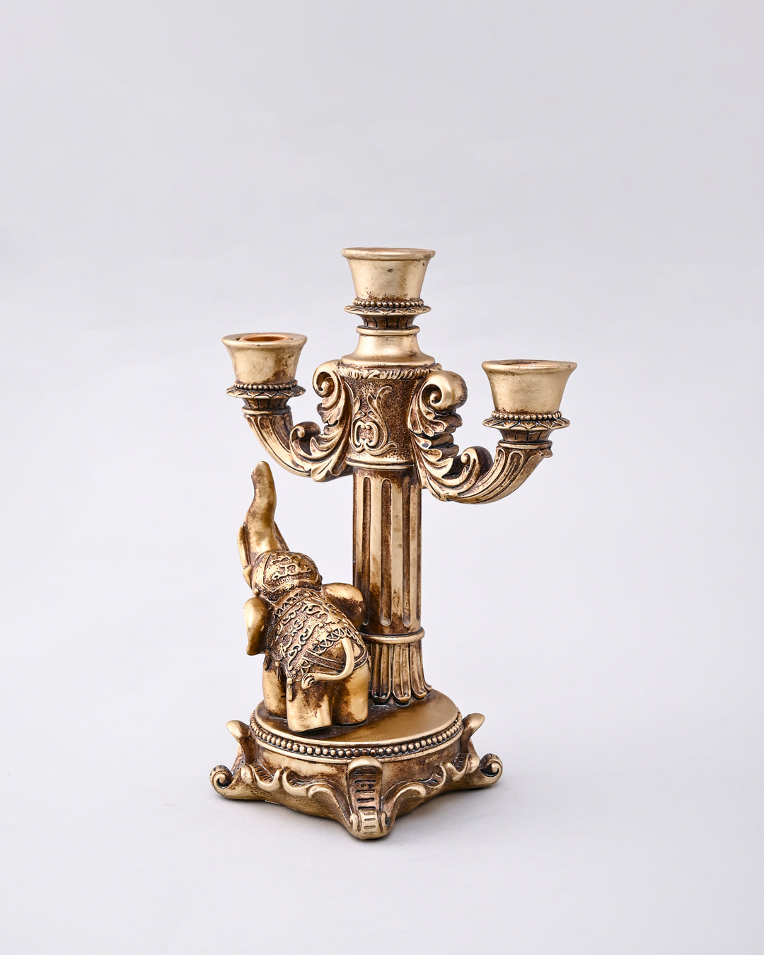 Royal Elephant 3-Arm Candle Stand 