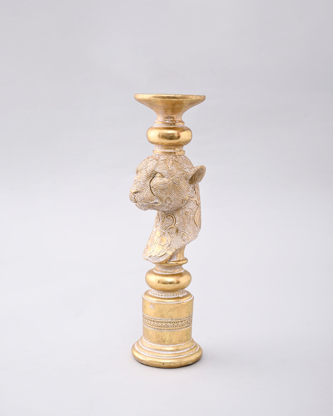 Golden Leopard Candle Stand 