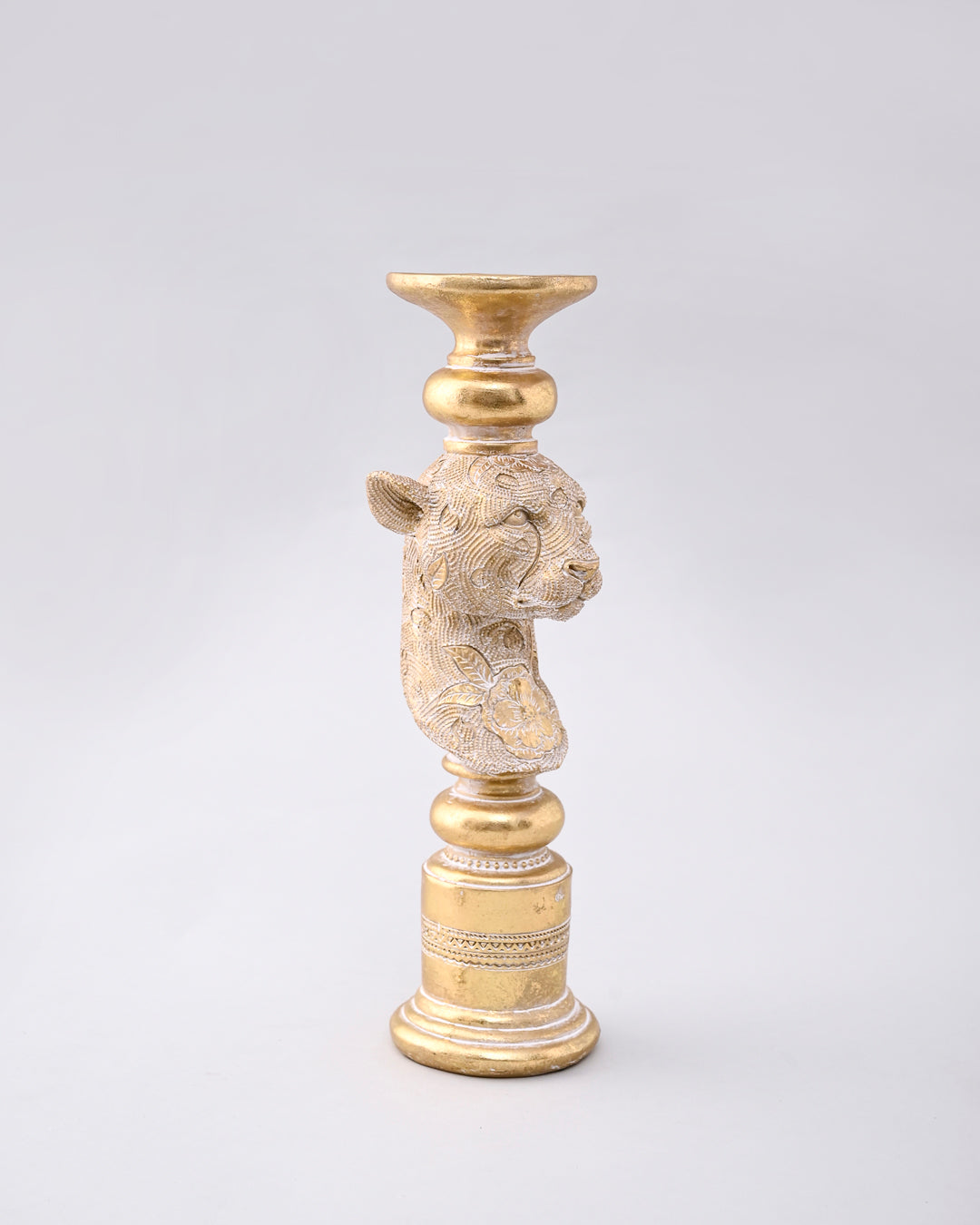 Golden Leopard Candle Stand 