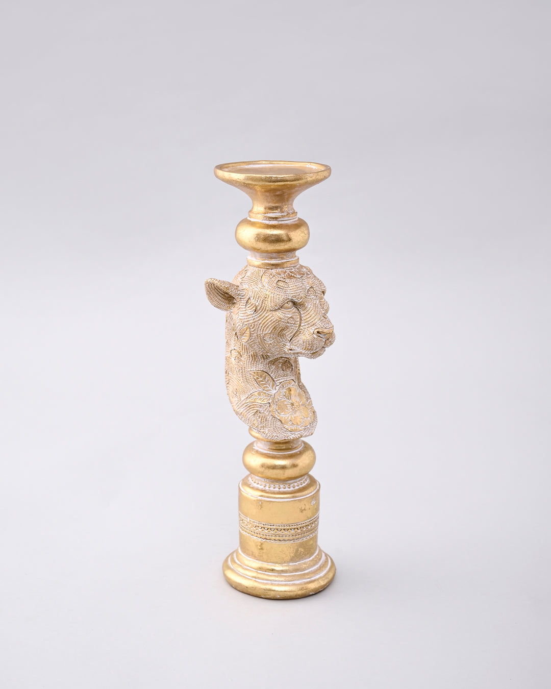 Golden Leopard Candle Stand 