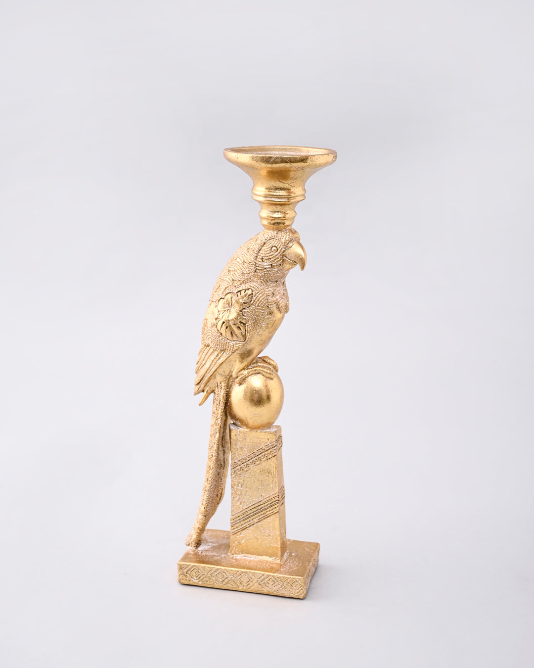 Golden Parrot Candle Stand 