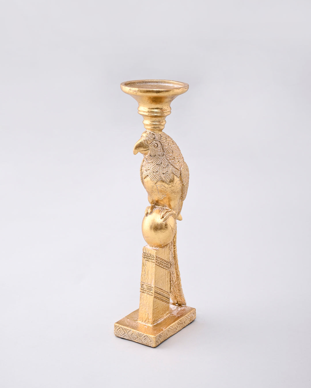 Golden Parrot Candle Stand