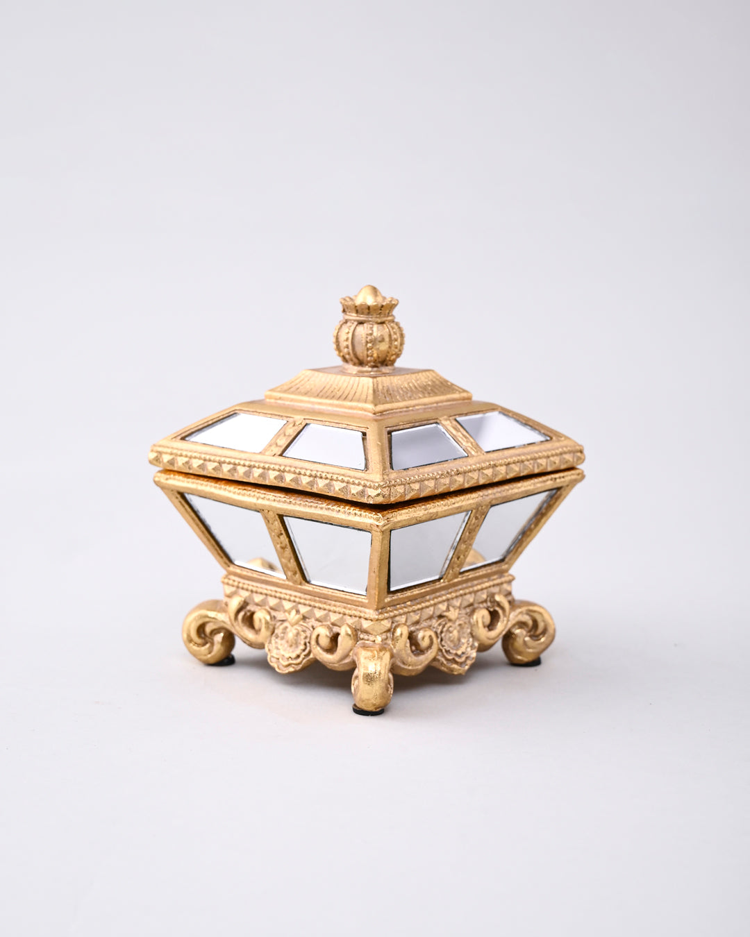 Royal Mirror Treasure Jewelry Box - Gold 