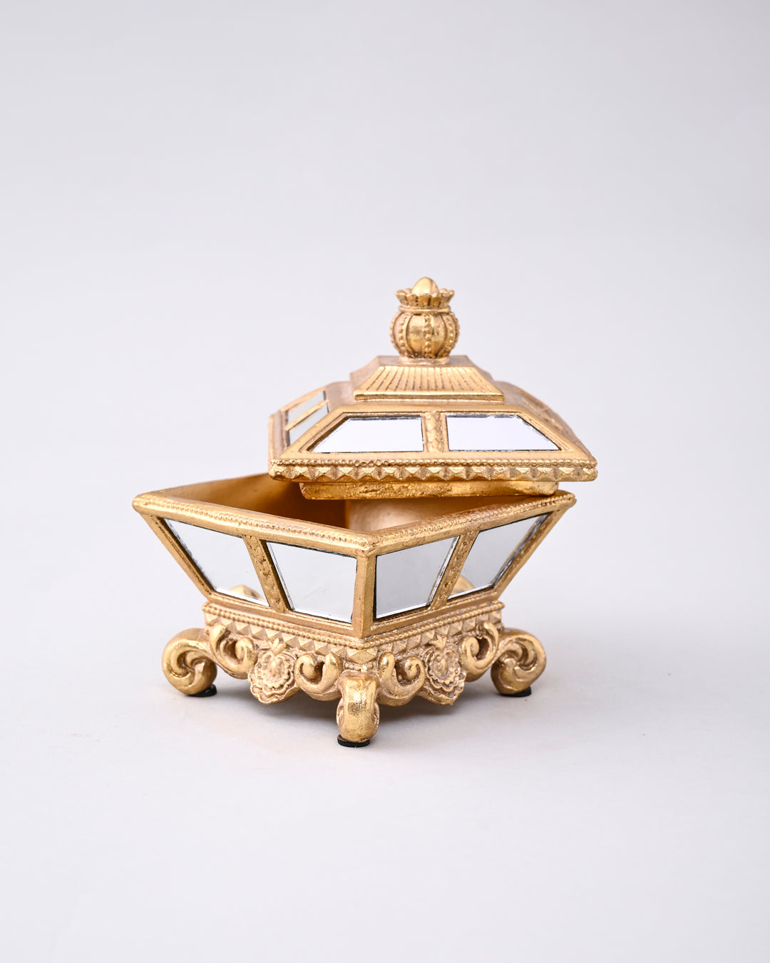 Royal Mirror Treasure Jewelry Box - Gold 