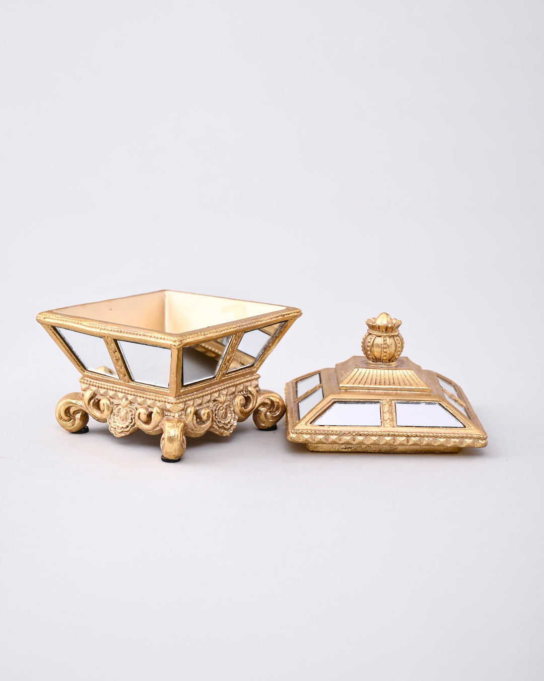 Royal Mirror Treasure Jewelry Box - Gold 