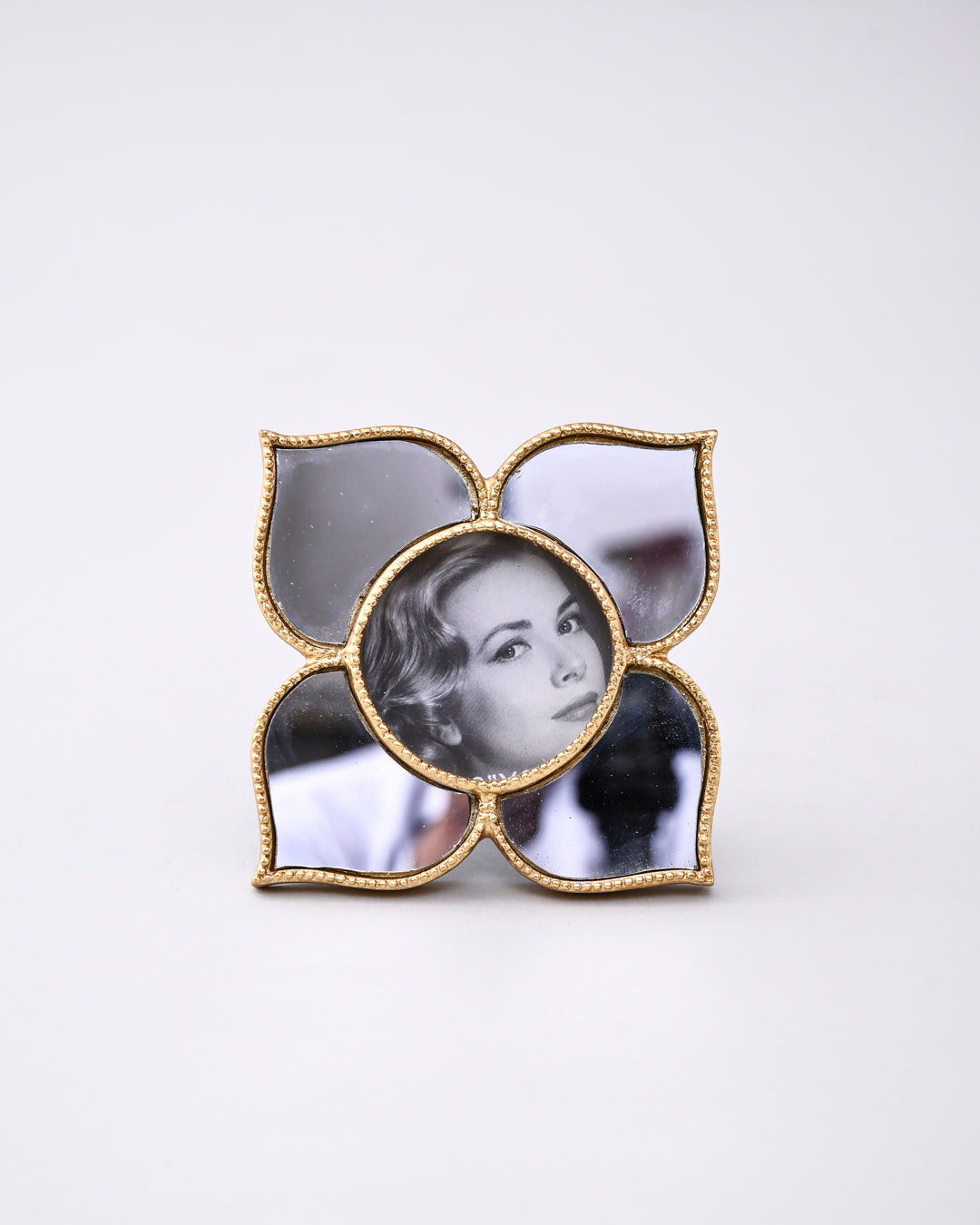Floral Charm Mirror Photo Frame 