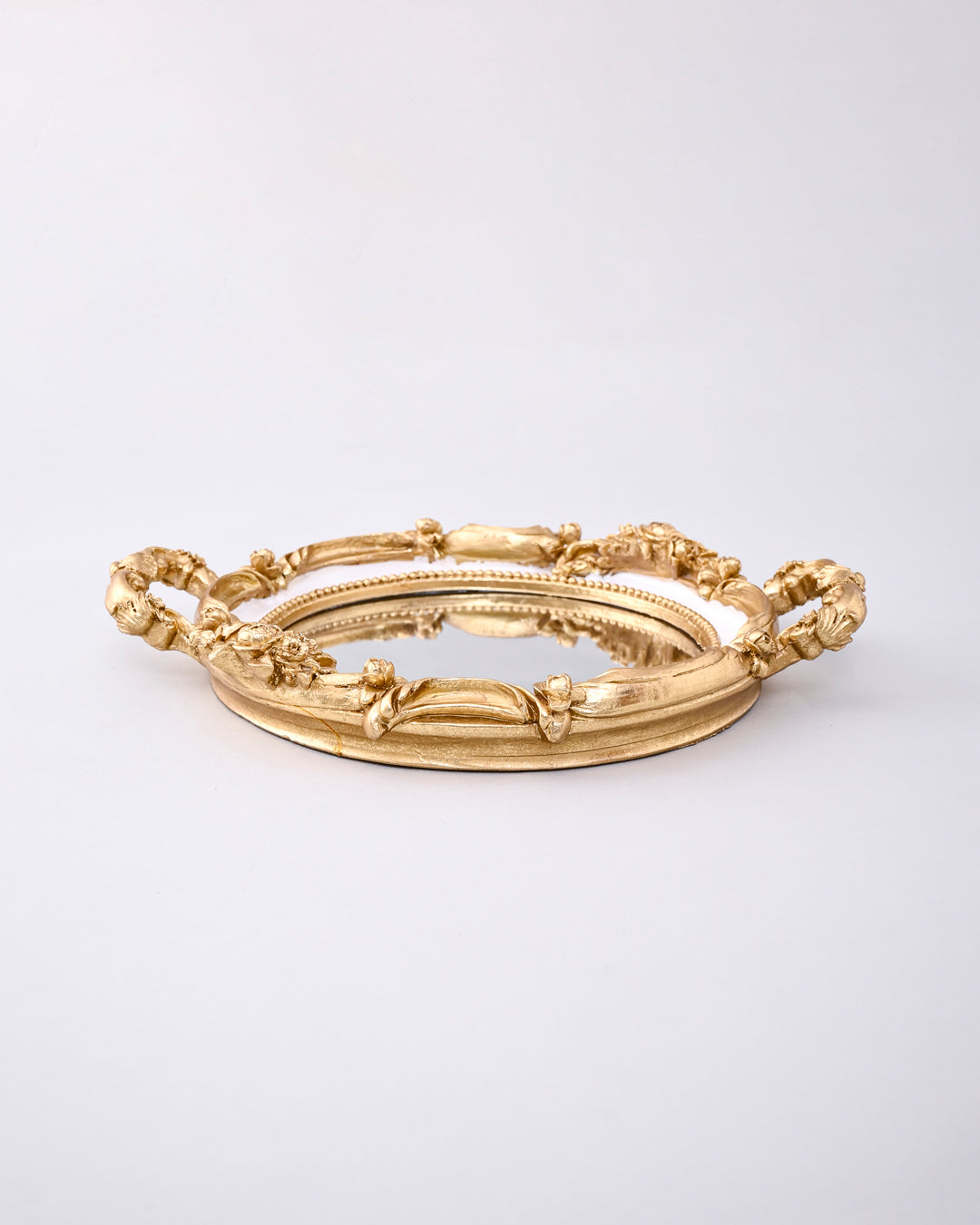 Royal Petal Ornate Mirror Tray 