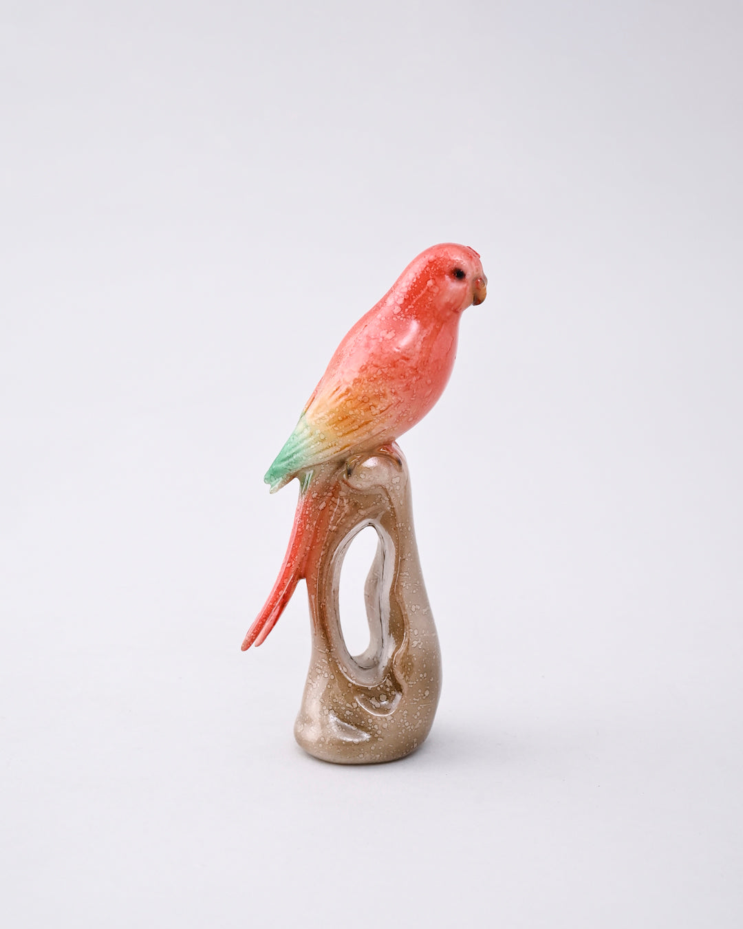 Coral Lovebird Decorative Figurine - Set Of 2 