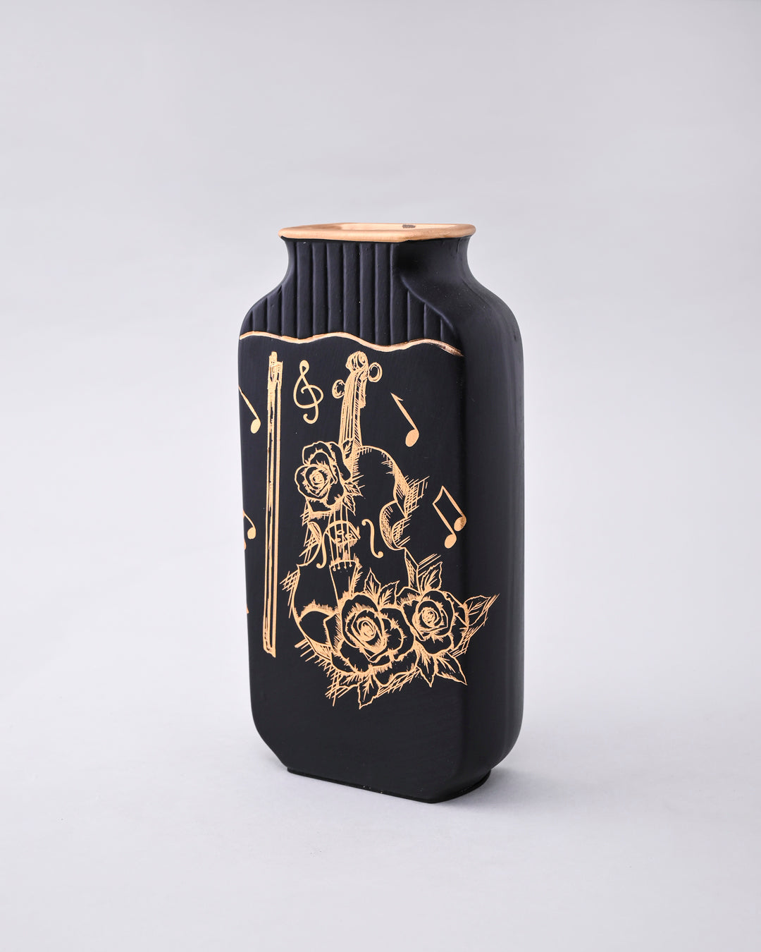 Melody Noir Vase & Decorative Plate - Set Of 3 