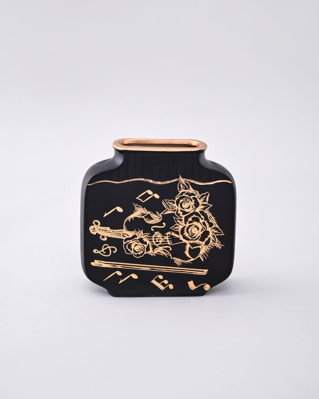 Melody Noir Vase & Decorative Plate - Set Of 3 