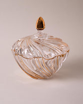 Spiral Winds Crystal Glass Candy Jar with Lid 