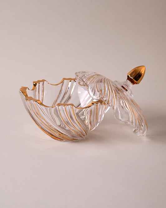 Spiral Winds Crystal Glass Candy Jar with Lid