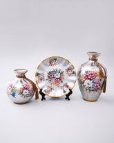 Royal Bloom Vase & Decorative Plate - Set Of 3 
