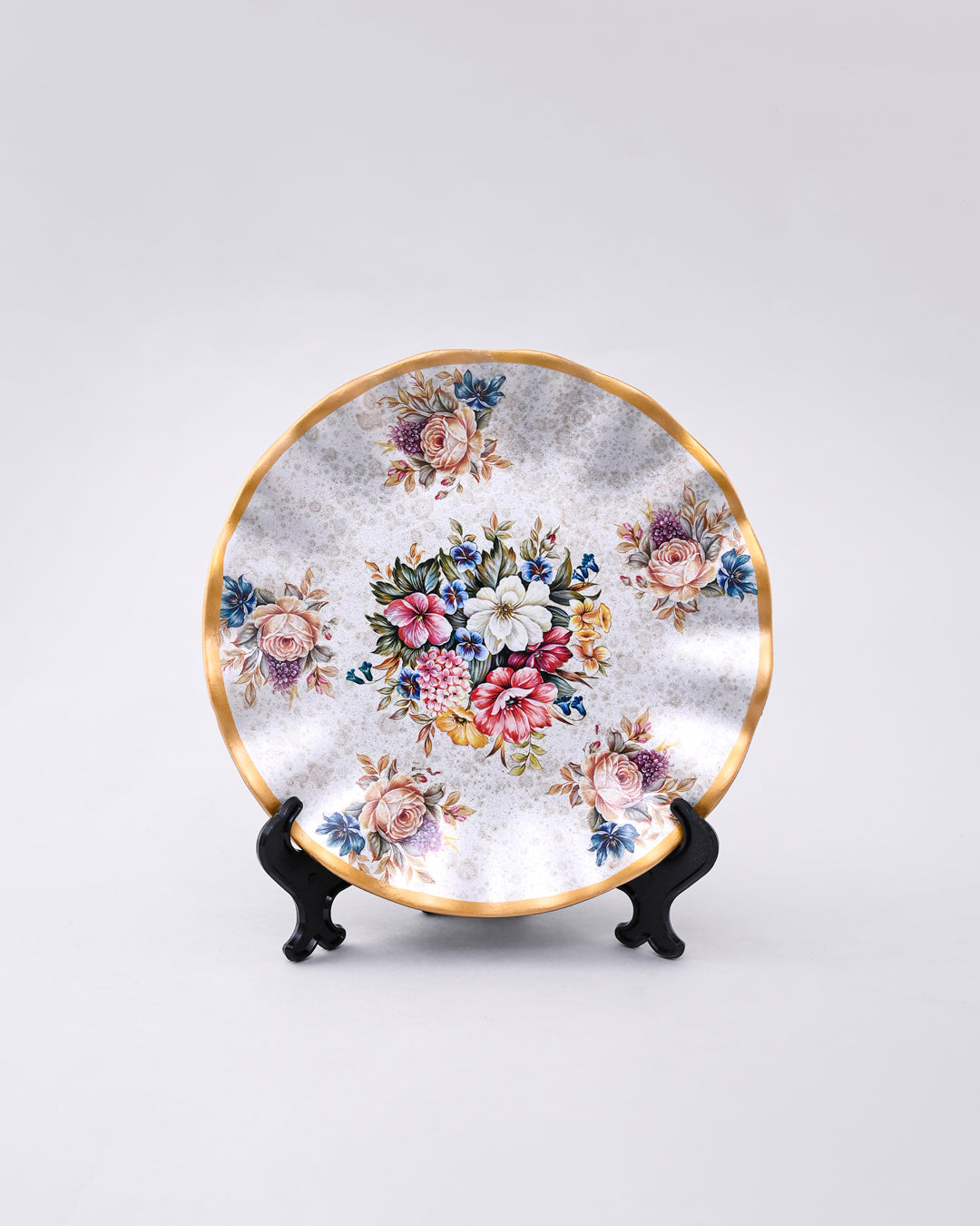 Royal Bloom Vase & Decorative Plate - Set Of 3 