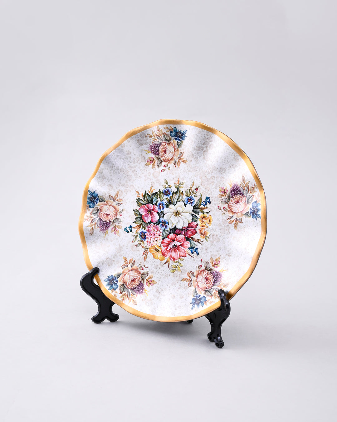 Royal Bloom Vase & Decorative Plate - Set Of 3 