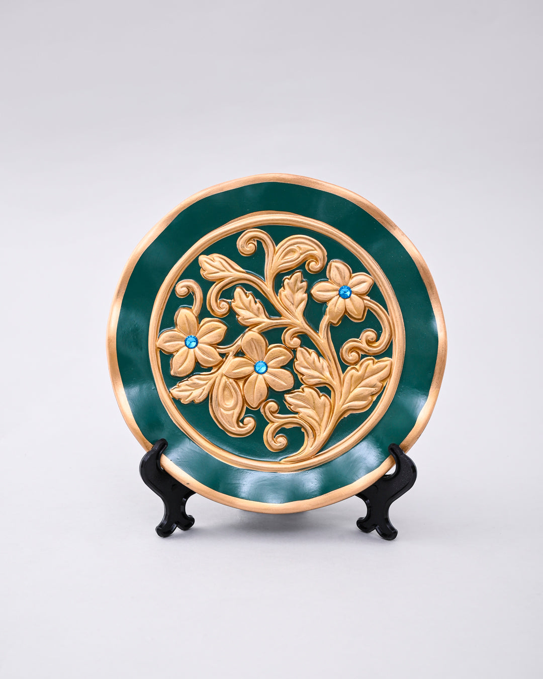 Emerald Royale Vase & Decorative Plate - Set Of 3 