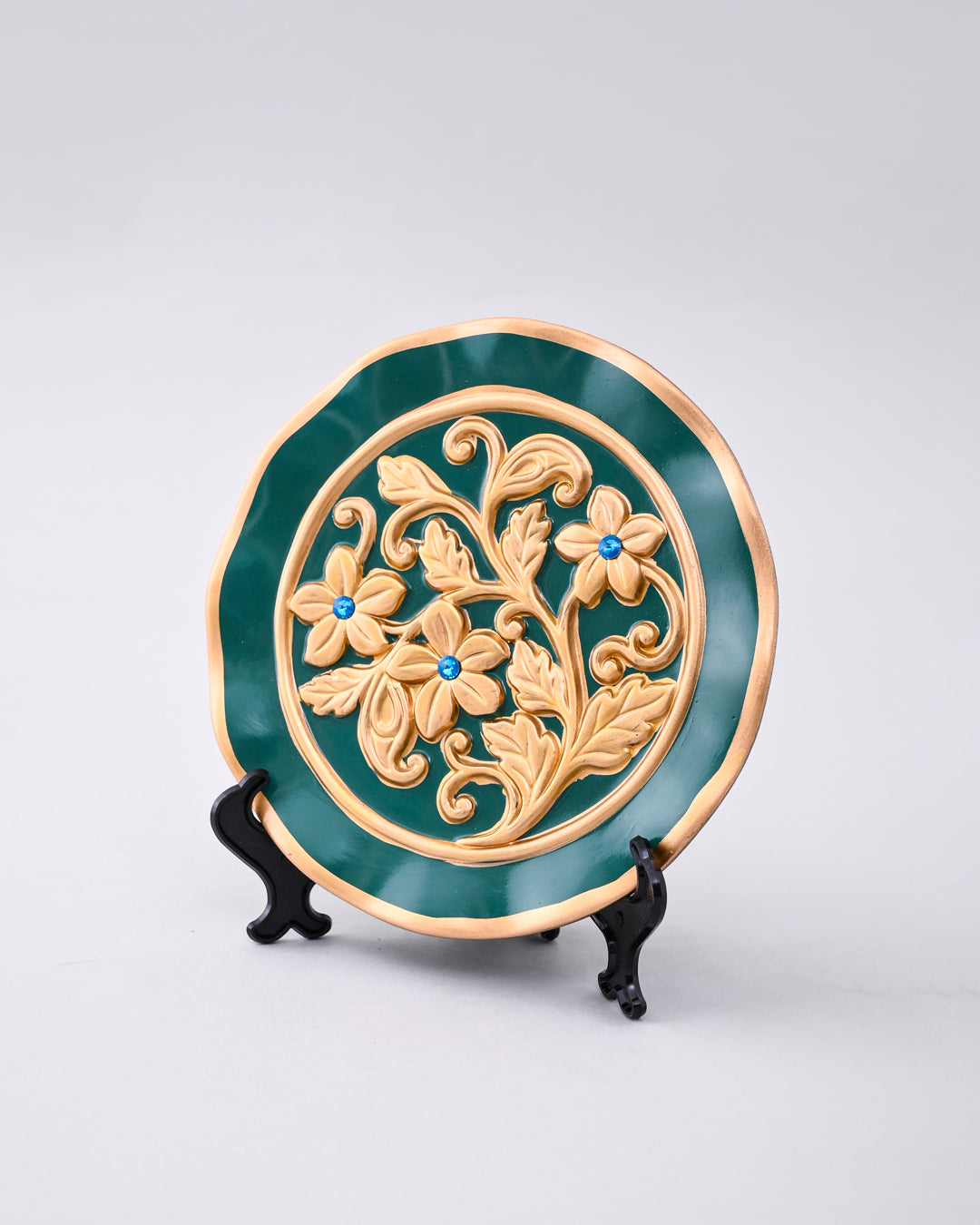 Emerald Royale Vase & Decorative Plate - Set Of 3 