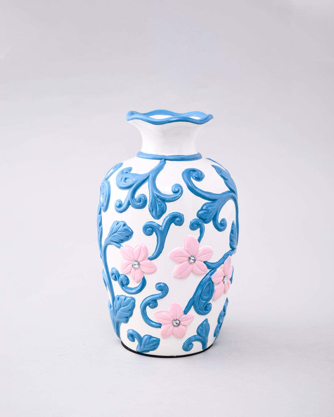 Azure Blossom Vase & Decorative Plate - Set Of 3 