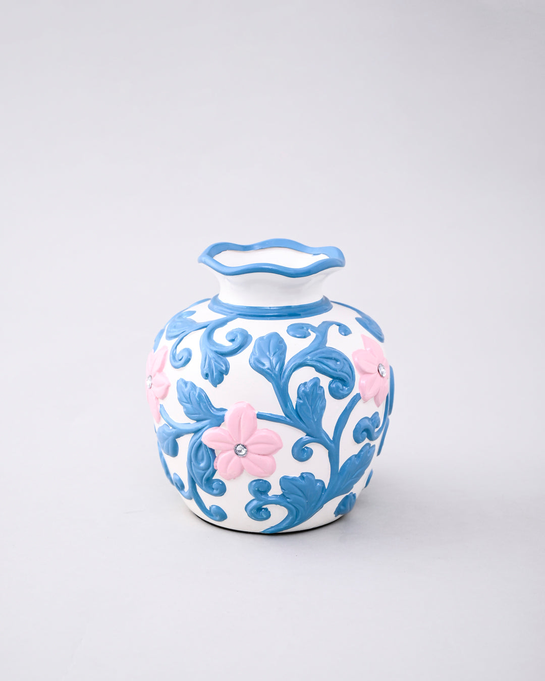 Azure Blossom Vase & Decorative Plate - Set Of 3 