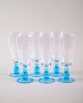 Swirl Blue Champagne Flute - Set of 6 