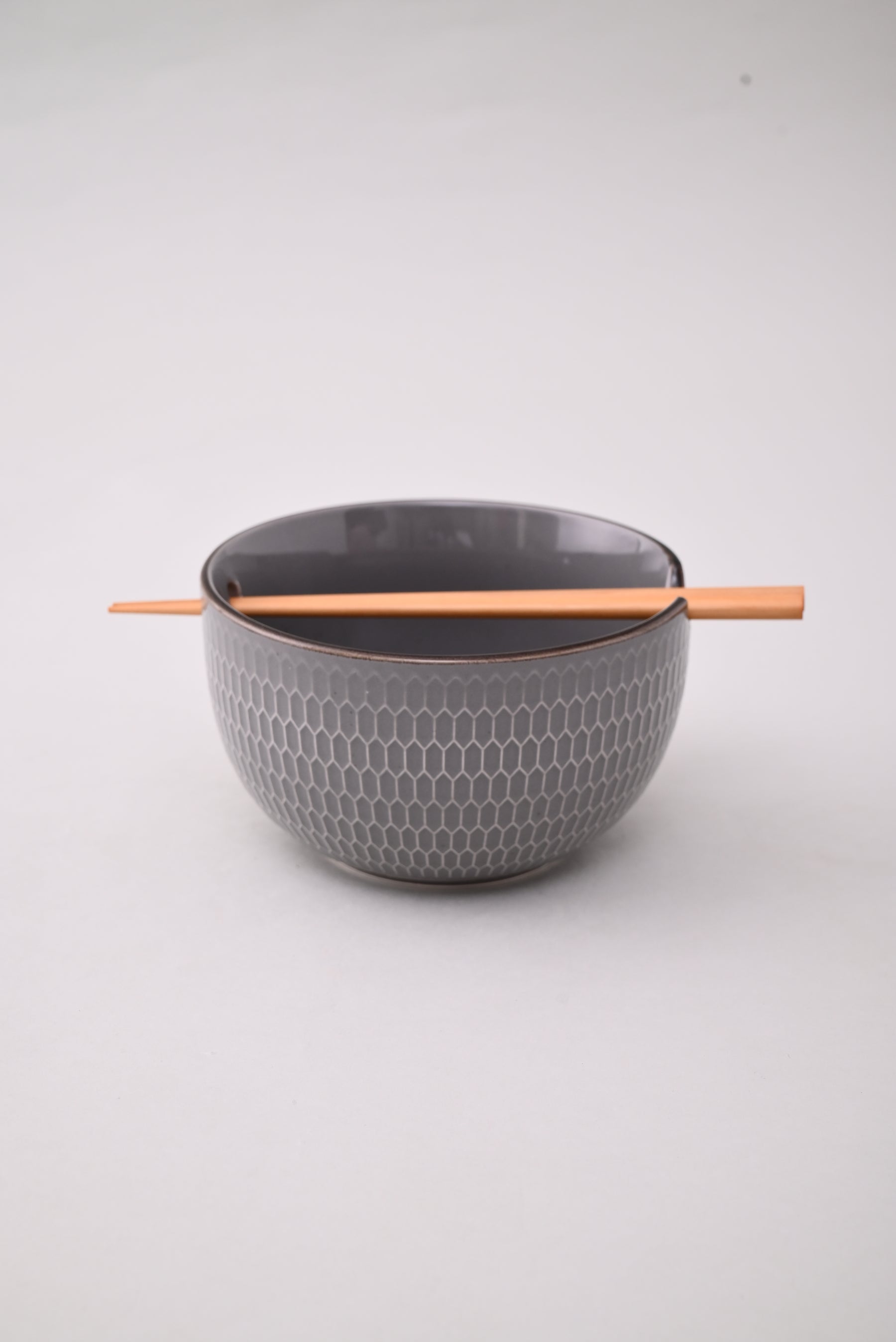 Ramen Bowl With Chopsticks - Grey 