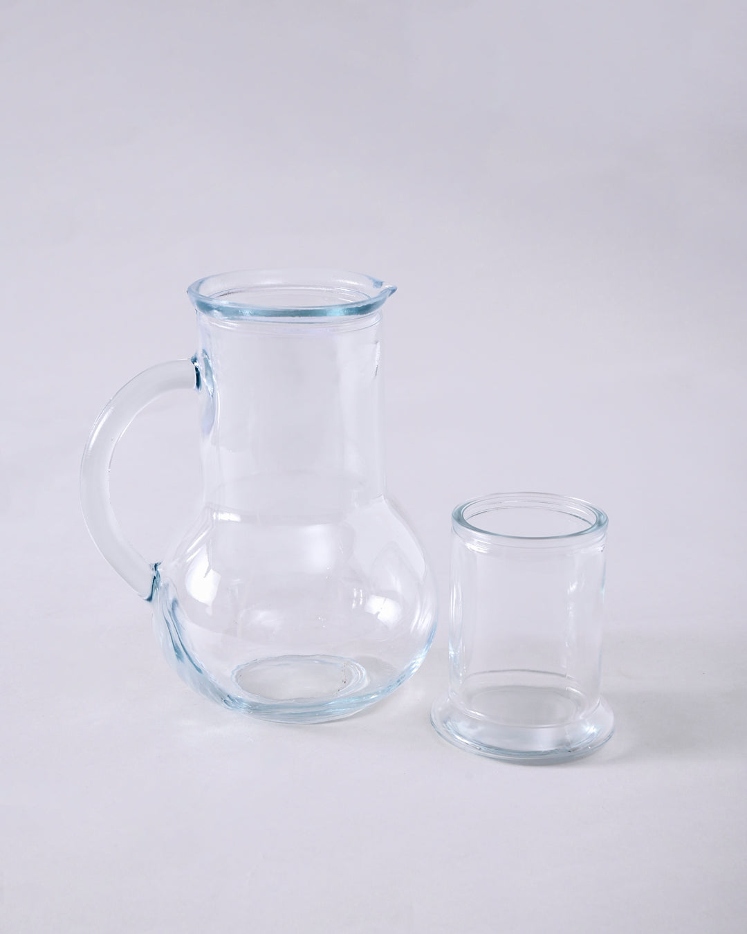 Clear Glass Jug with Tumbler Lid 