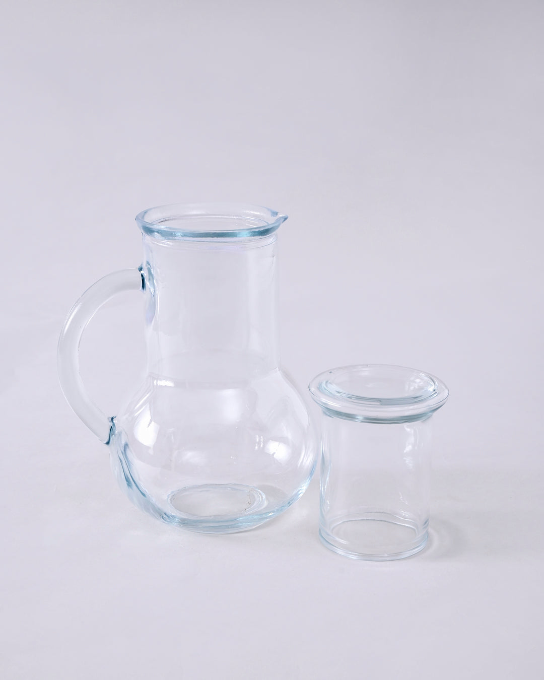 Clear Glass Jug with Tumbler Lid 