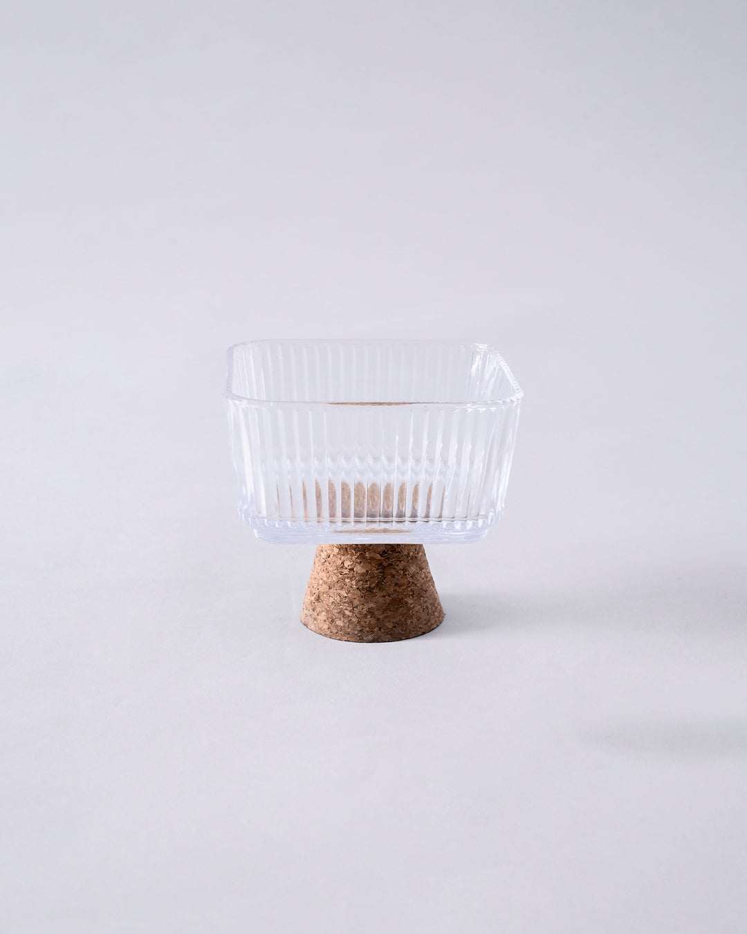 Modern Ribbed Glass Dessert Bowl 