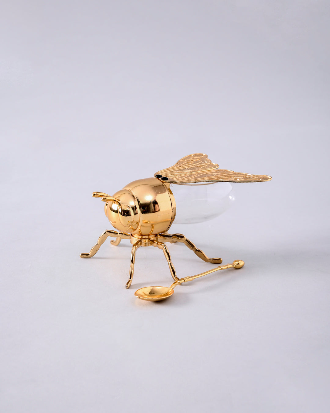 HoneyBee Honey Pot With Spoon '200 ML' - Gold 