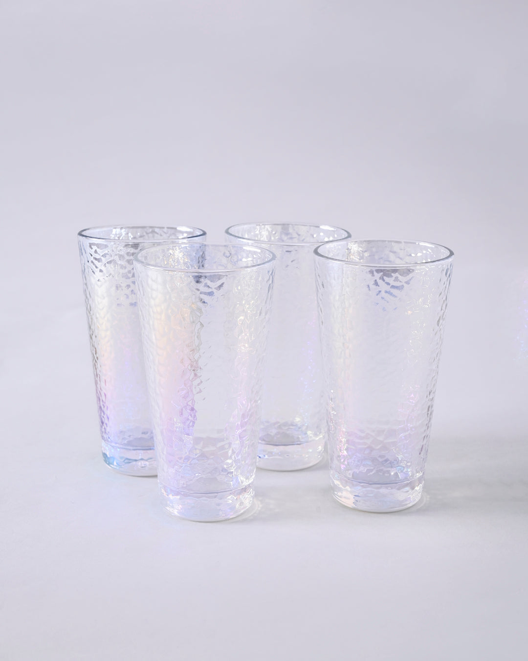Hammered Texture Glass Tumbler - Set Of 4 