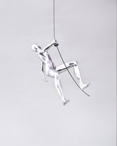 Silver Climbing Man Decorative Sculpture 