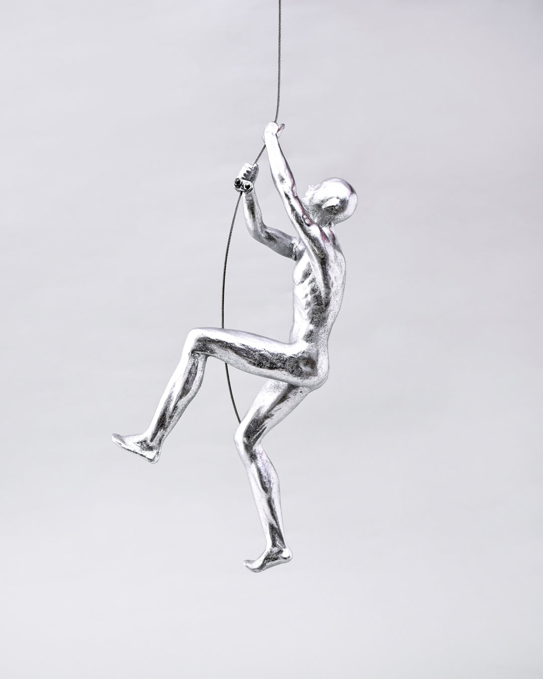 Silver Climbing Man Decorative Sculpture