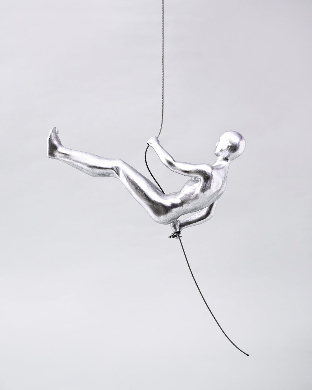 Silver Climbing Man Decorative Sculpture