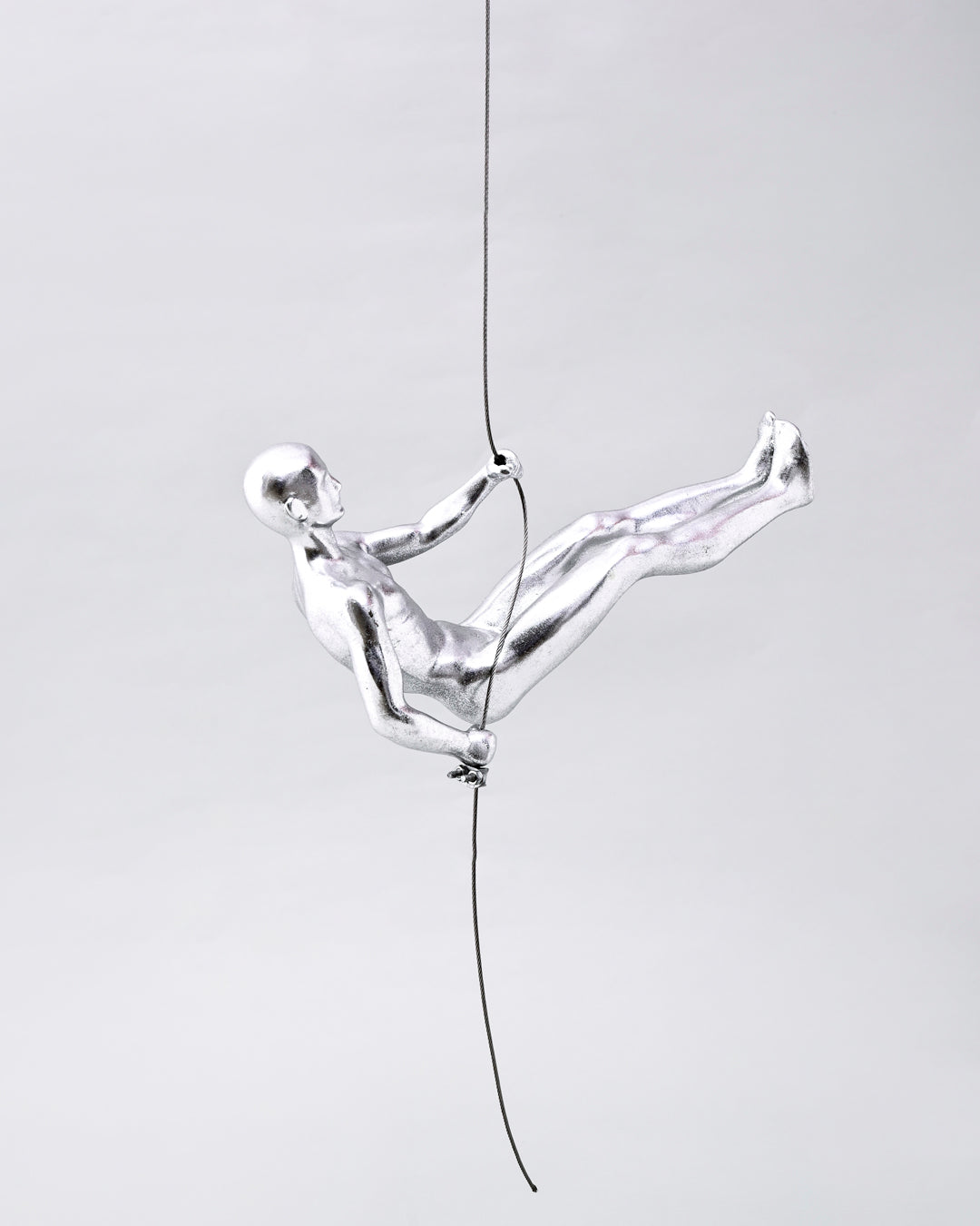 Silver Climbing Man Decorative Sculpture 