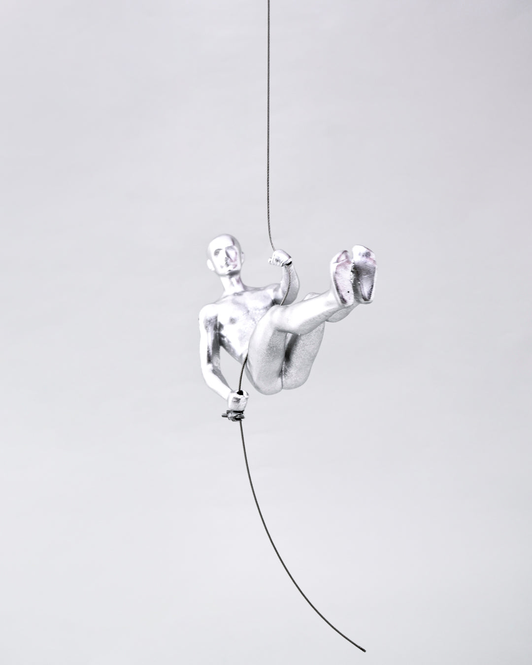 Silver Climbing Man Decorative Sculpture 