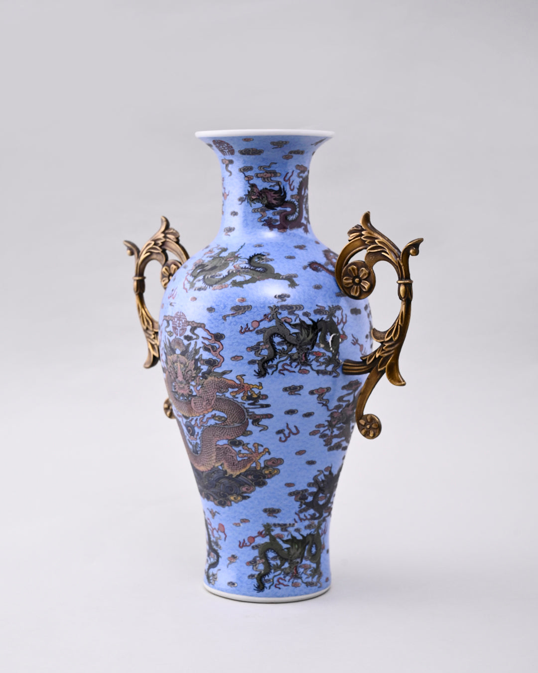 Imperial Blue Dragon Art Vase 