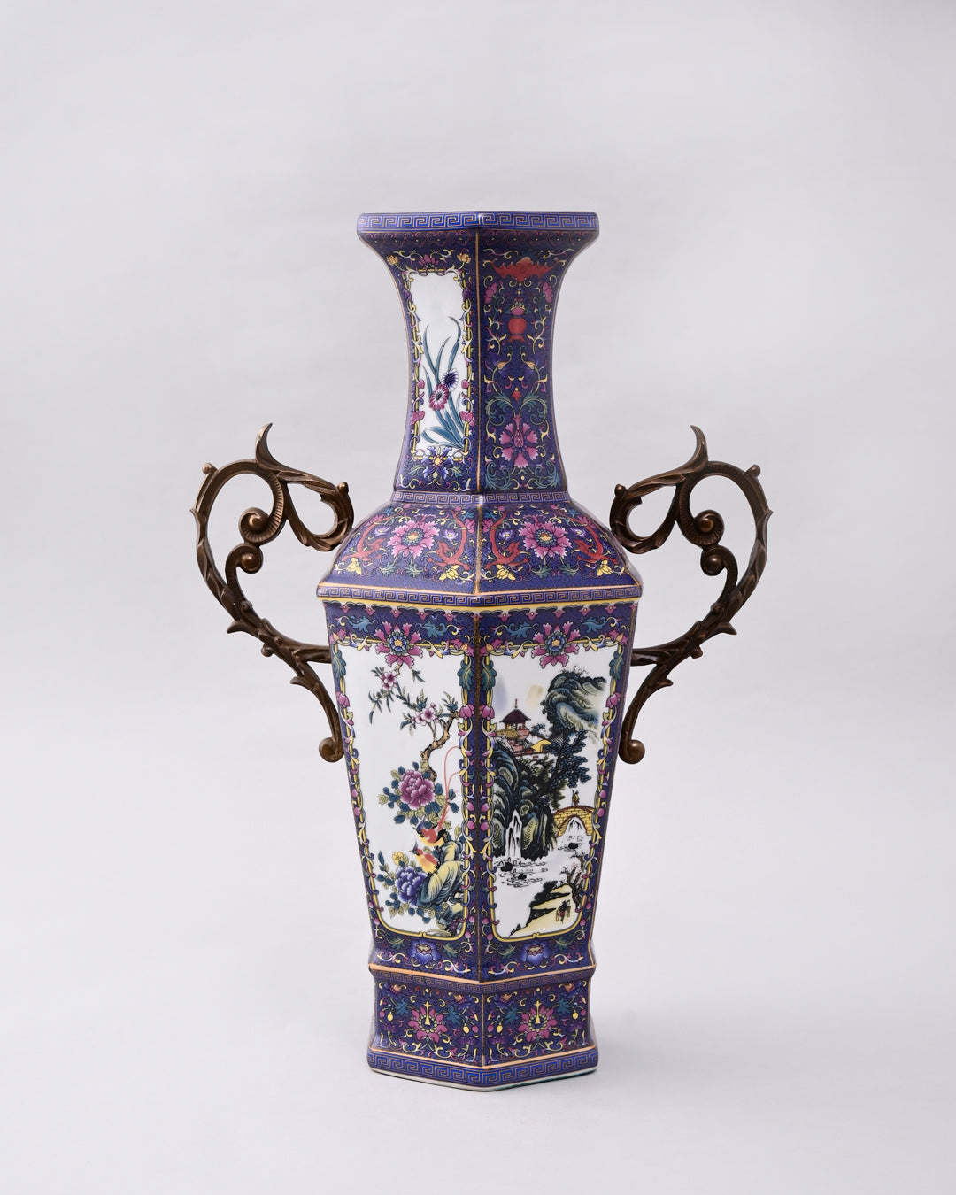 Dynasty Garden Cloisonné Vase - Blue 
