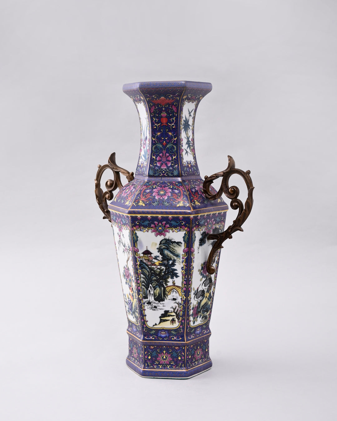 Dynasty Garden Cloisonné Vase - Blue 