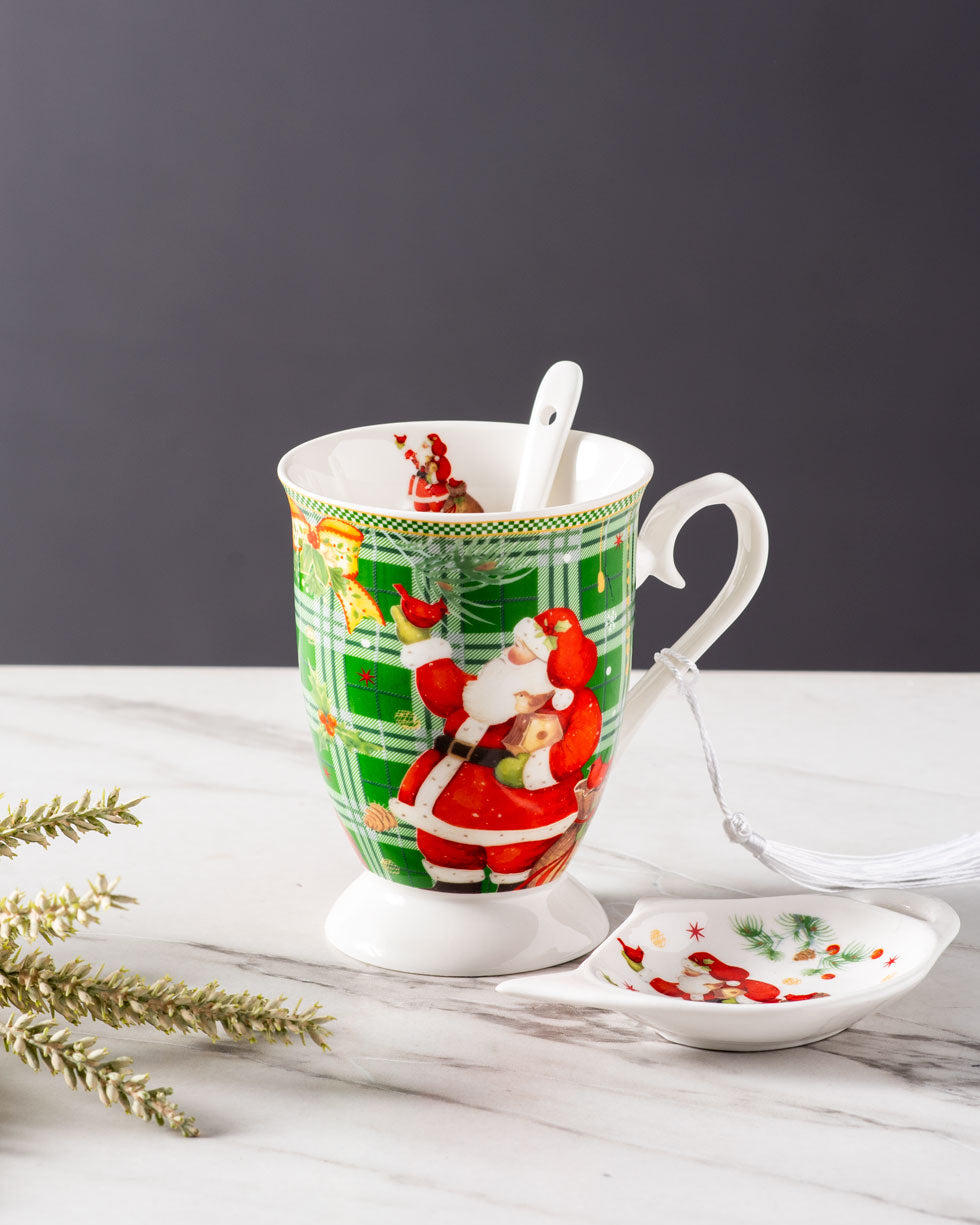 Merry Christmas Mug w/ Saucer 