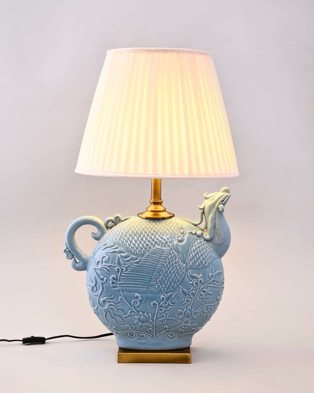 Imperial Celadon Phoenix Table Lamp 