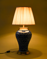 Regal Indigo Floral Table Lamp 