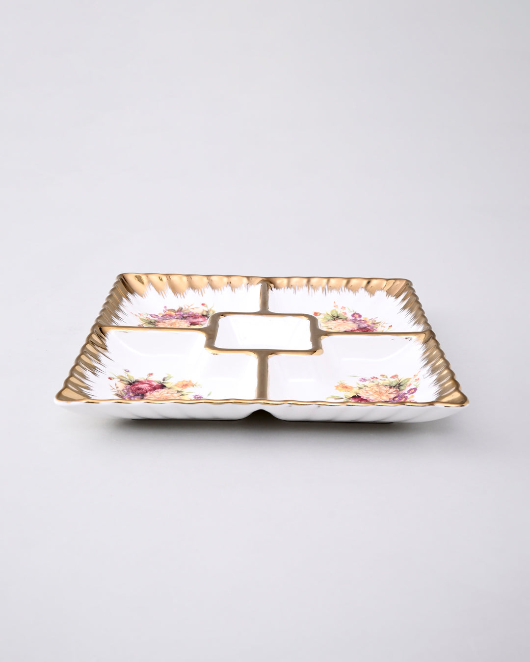 Vintage Floral Chip & Dip Platter 