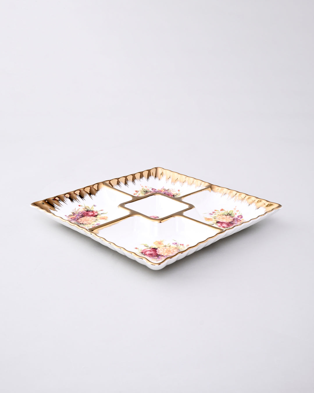 Vintage Floral Chip & Dip Platter 